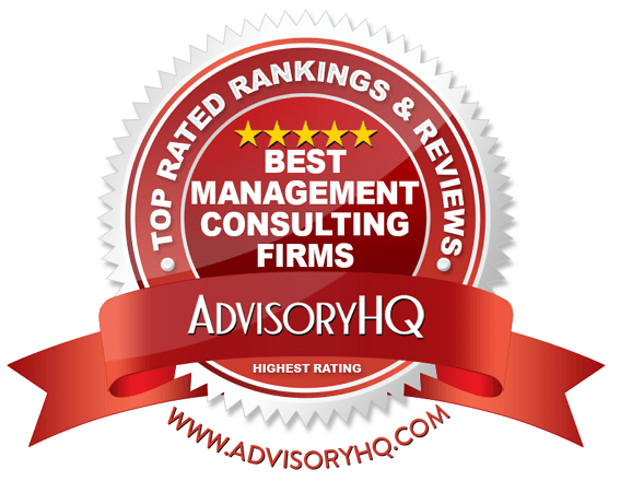 Best Management Consulting Firms Red Award Emblem