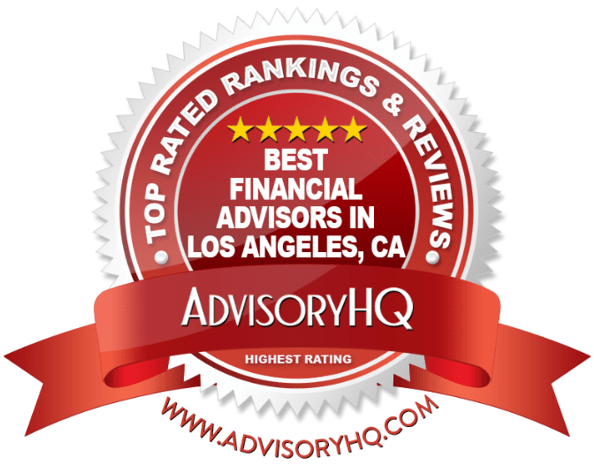 Best Financial Advisors in Los Angeles, CA Red Award Emblem