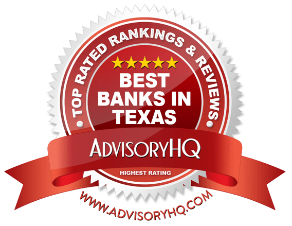 Best Banks in Texas Red Award Emblem