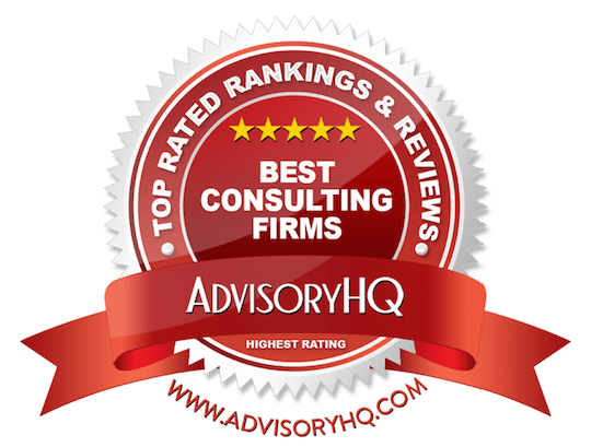 Best Consulting Firms Red Award Emblem