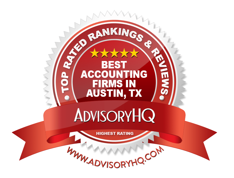 Best Accounting Firms in Austin, TX Red Award Emblem