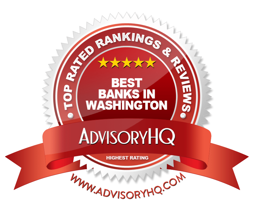 Best Banks in Washington Red Award Emblem