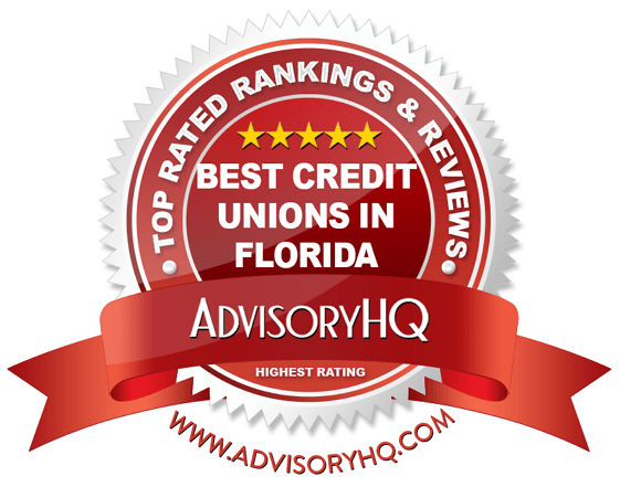 Best Credit Unions in Florida Red Award Emblem