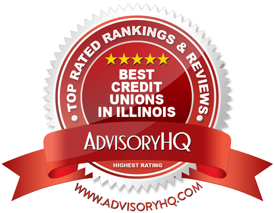 Best Credit Unions in Illinois Red Award Emblem
