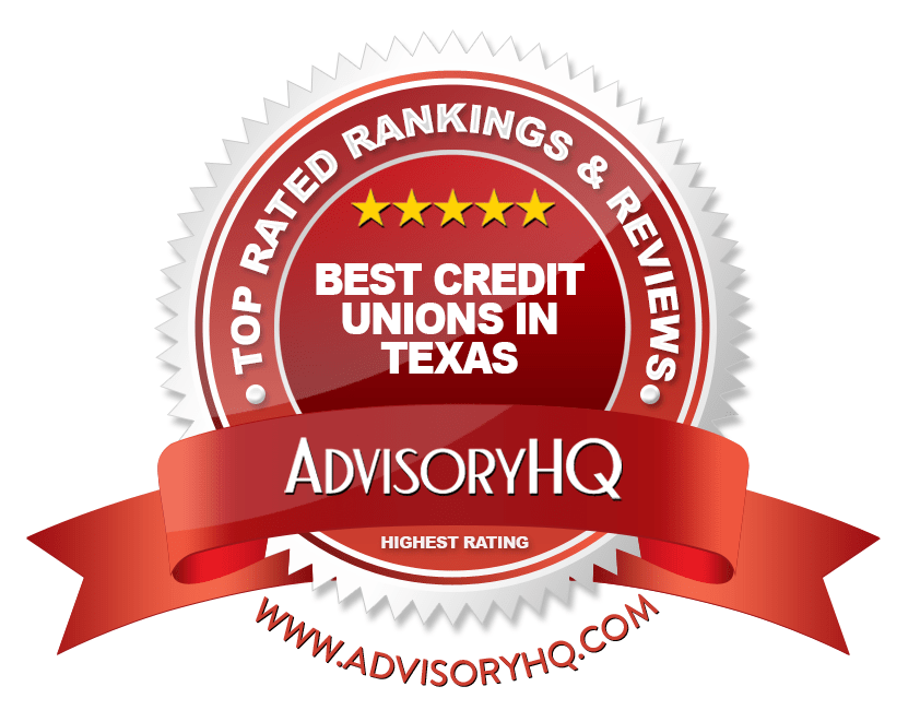 Best Credit Unions in Texas Red Award Emblem