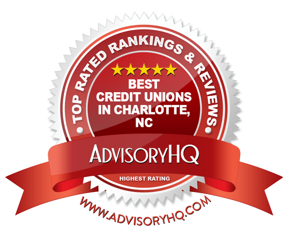 Best Credit Unions in Charlotte, NC Red Award Emblem