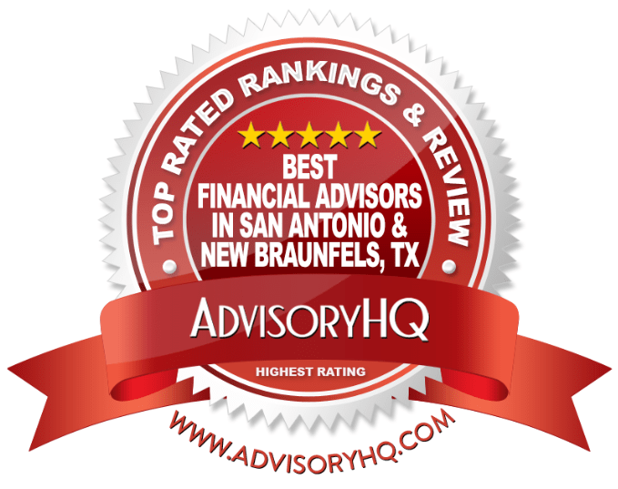 Red Award Emblem for Best Financial Advisors in San Antonio & New Braunfels, TX