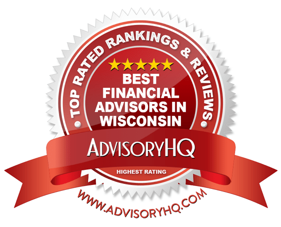 Best Financial Advisors in Wisconsin Red Award Emblem