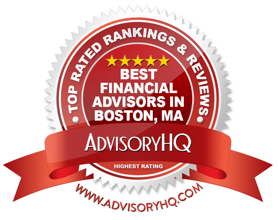 Best Financial Advisors in Boston Red Award Emblem