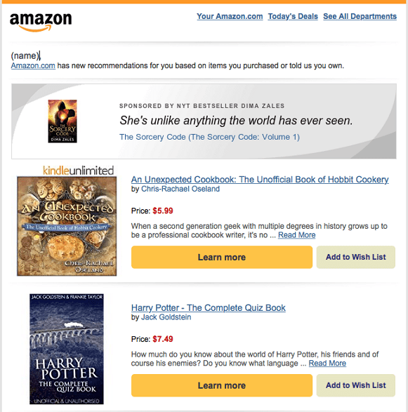 Amazon - email marketing plan
