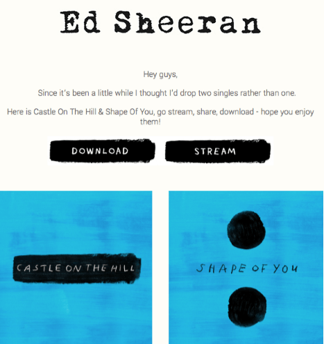 Ed Sheeran - email marketing tips