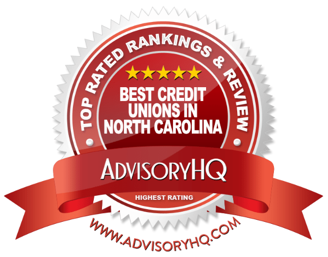 Best Credit Unions in North Carolina Red Award Emblem