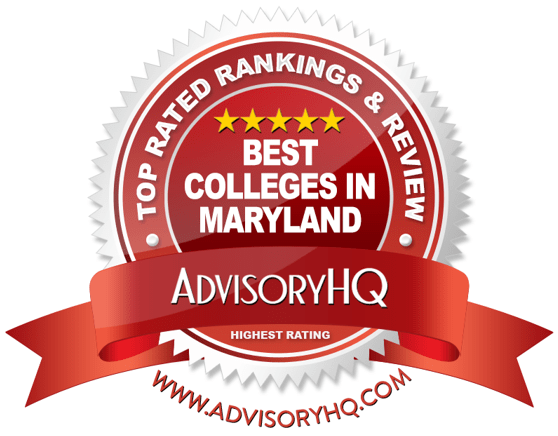 Best Colleges in Maryland Red Award Emblem