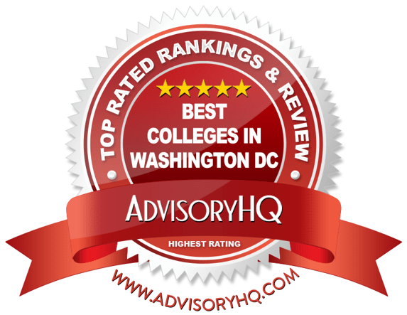 Best Colleges in Washington DC Red Award Emblem