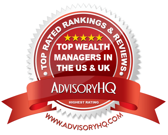 Top Wealth Managers in the US & UK Red Award Emblem
