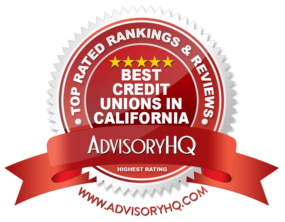 Best Credit Unions in California Red Award Emblem