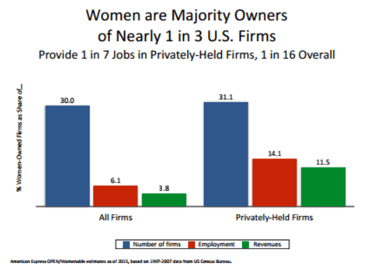 chart - women-owned businesses grants on the rise - get a loan for your business
