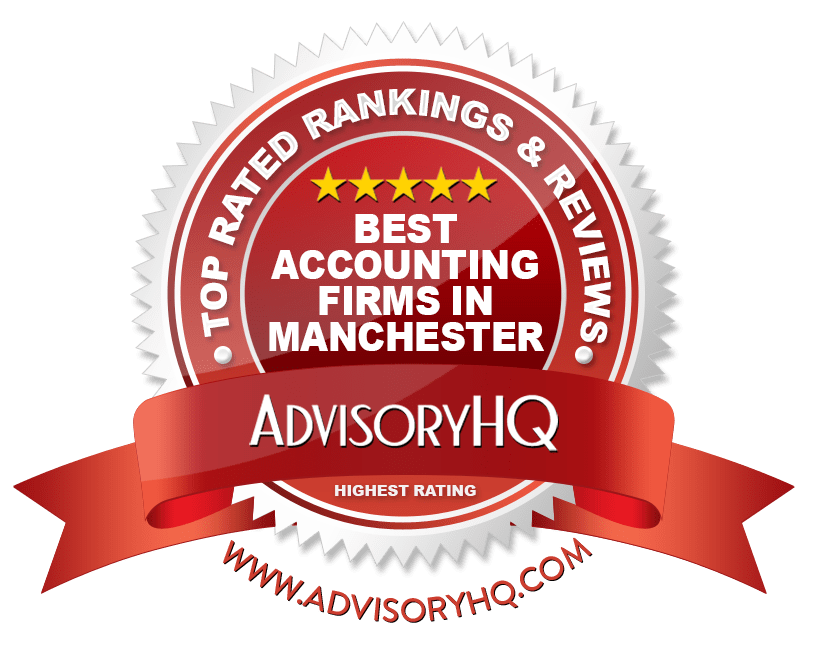 Red Award Emblem for Best Accounting Firms in Manchester