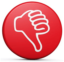 red thumbs down vector image showing disadvantages of cloud computing