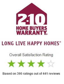 A summary screenshot of 2-10 home buyers warranty overall satisfaction rating of 4 our of 5 stars sourced from consumeraffairs.com
