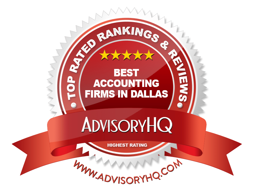 Top Accounting Firms in Dallas Red Award Emblem