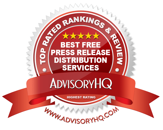 Best Free Press Release Distribution Services Red Award Emblem 