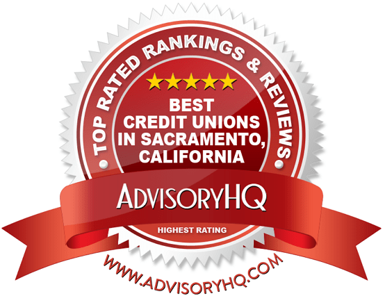 Best Credit Unions in Sacramento California Red Award Emblem