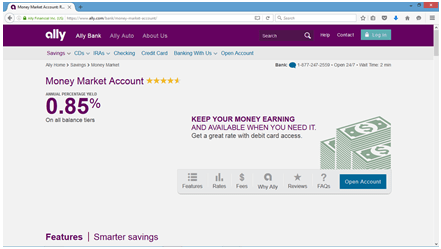 web screenshot of ally bank savings review