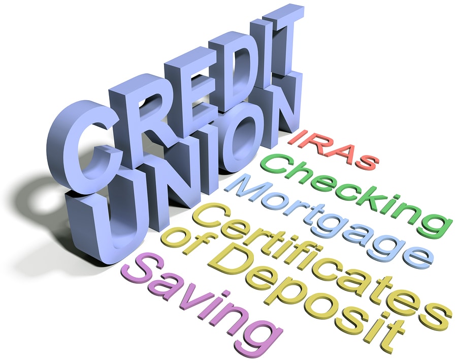 Abbott Laboratories Employees Credit Union Review - A word graphic that has credit union as the main focus and IRA's, Checking, Mortgage, Certificates of deposit, and savings as sub topics