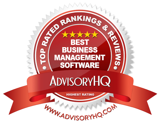 Best Business Management Software Red Award Emblem