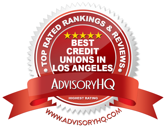 Best Credit Unions in Los Angeles Red Award Emblem