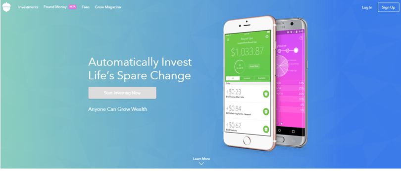 Screenshot of Acom website app to show acorn investing app reviews