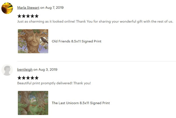 etsy buyer review example