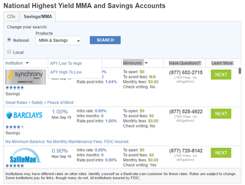 online high interest savings account