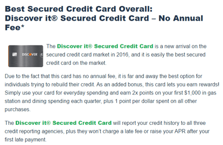 secured credit cards to rebuild credit