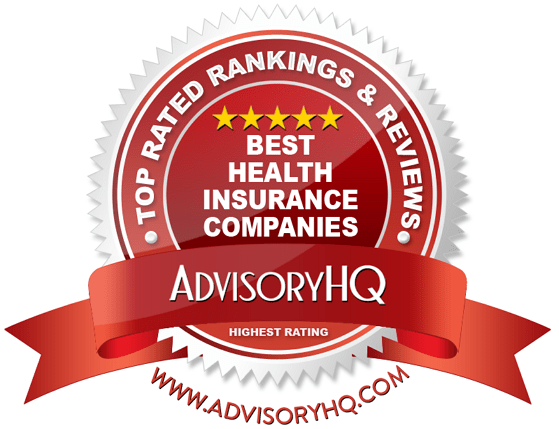 best health insurance companies red award emblem