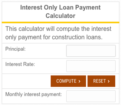 construction loan rates calculator