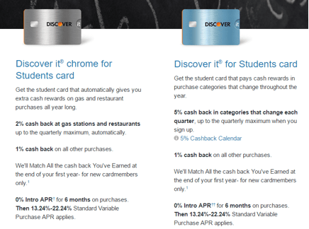 discover student card
