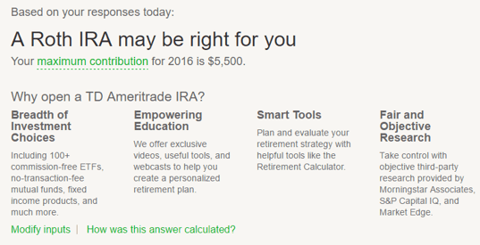 TD Ameritrade - Types of IRAs Offered