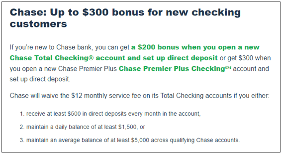 new checking account offers