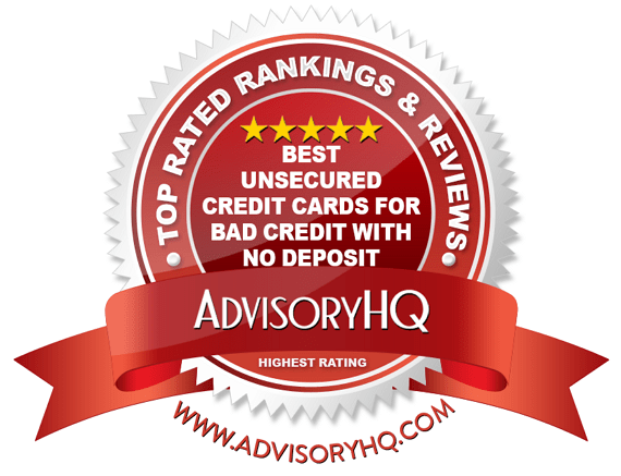 Best Unsecured Credit Cards for Bad Credit with No Deposit Red Award Emblem