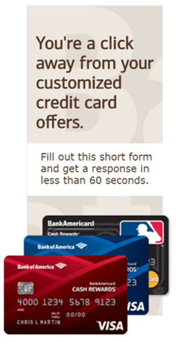 Bank of America - major credit card companies