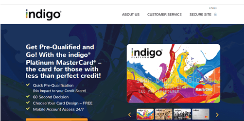 Indigo® Platinum MasterCard® - Unsecured credit cards for people with bad credit
