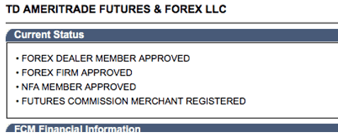 TD Ameritrade Furtures & Forex LLC - compare forex brokers
