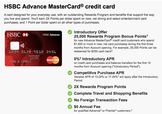 HSBC Advance MasterCard® Credit Card - hsbc card promotion