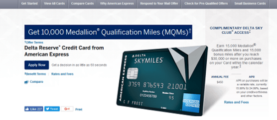 Delta Reserve® Credit Card from American Express - premium credit cards