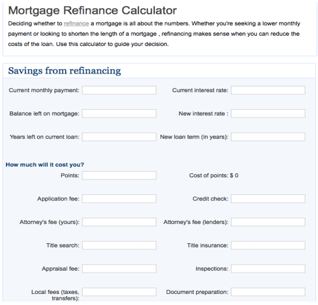 refinance calculator