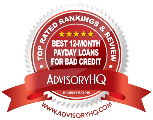 Red Award Emblem for Best 12 Month PayDay Loans For Bad Credit