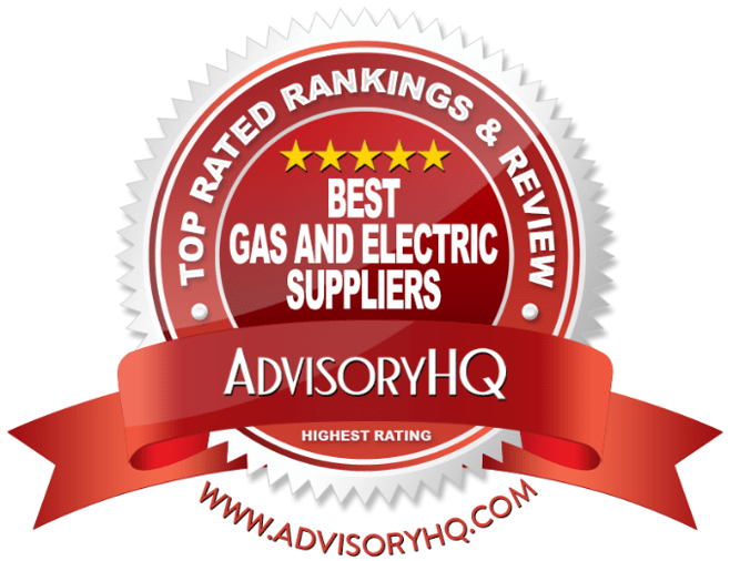 Best Gas And Electric Suppliers Red Award Emblem