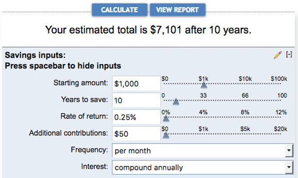 Savings Account Interest Calculator